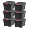 53qt Plastic Storage Bins with Lids and Secure Latching Buckles - 6 Pack